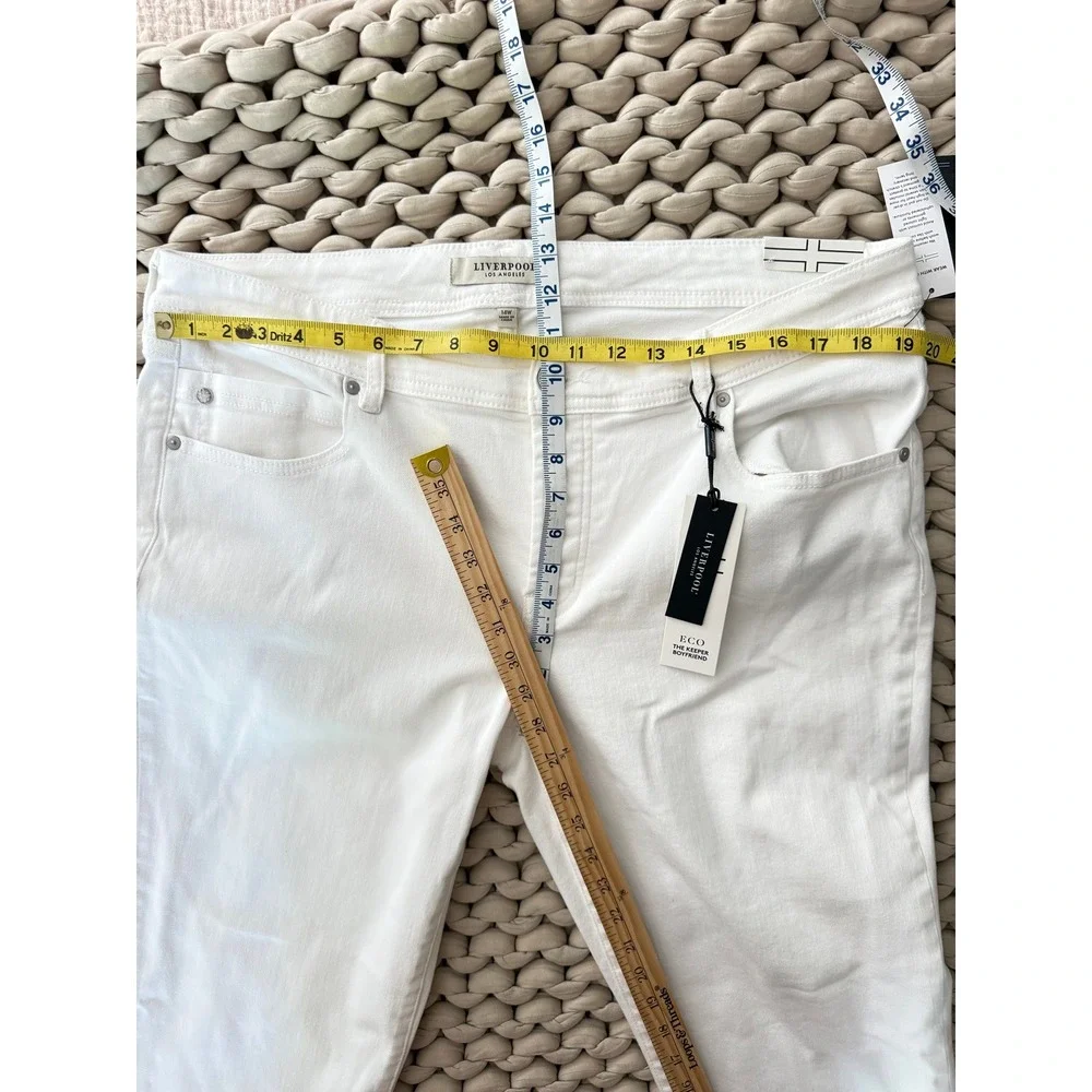 NWT Liverpool Los Angeles‎ Eco The Keeper Boyfriend Jeans Plus White Stretch 14W